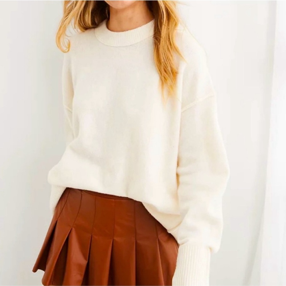 Aerie Unreal Crewneck Sweater Cream